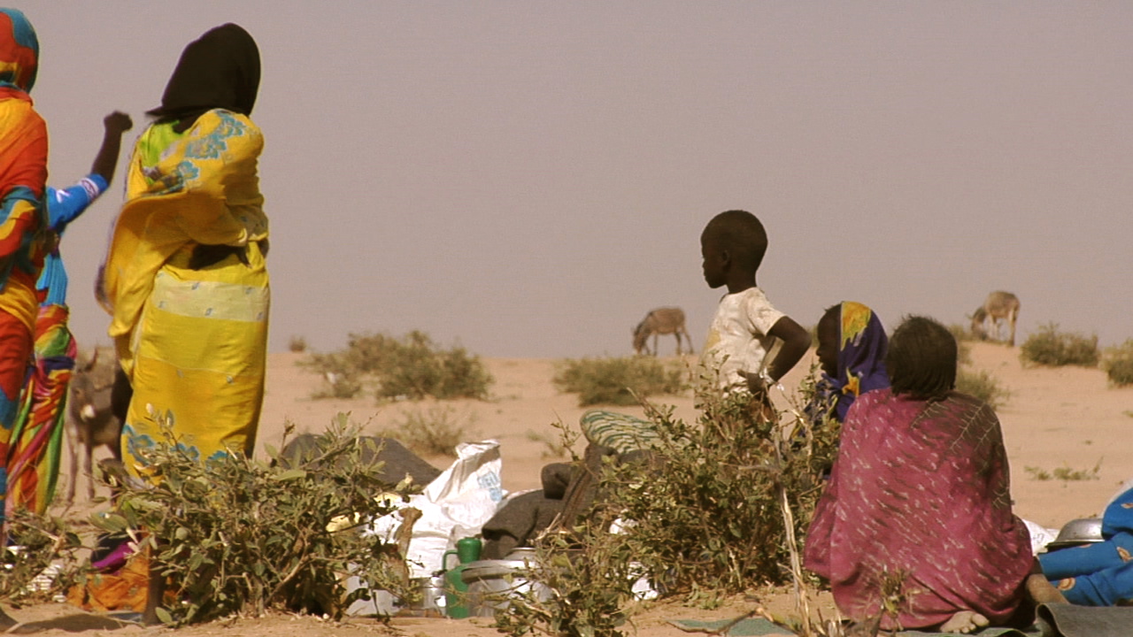 woman standing child looking